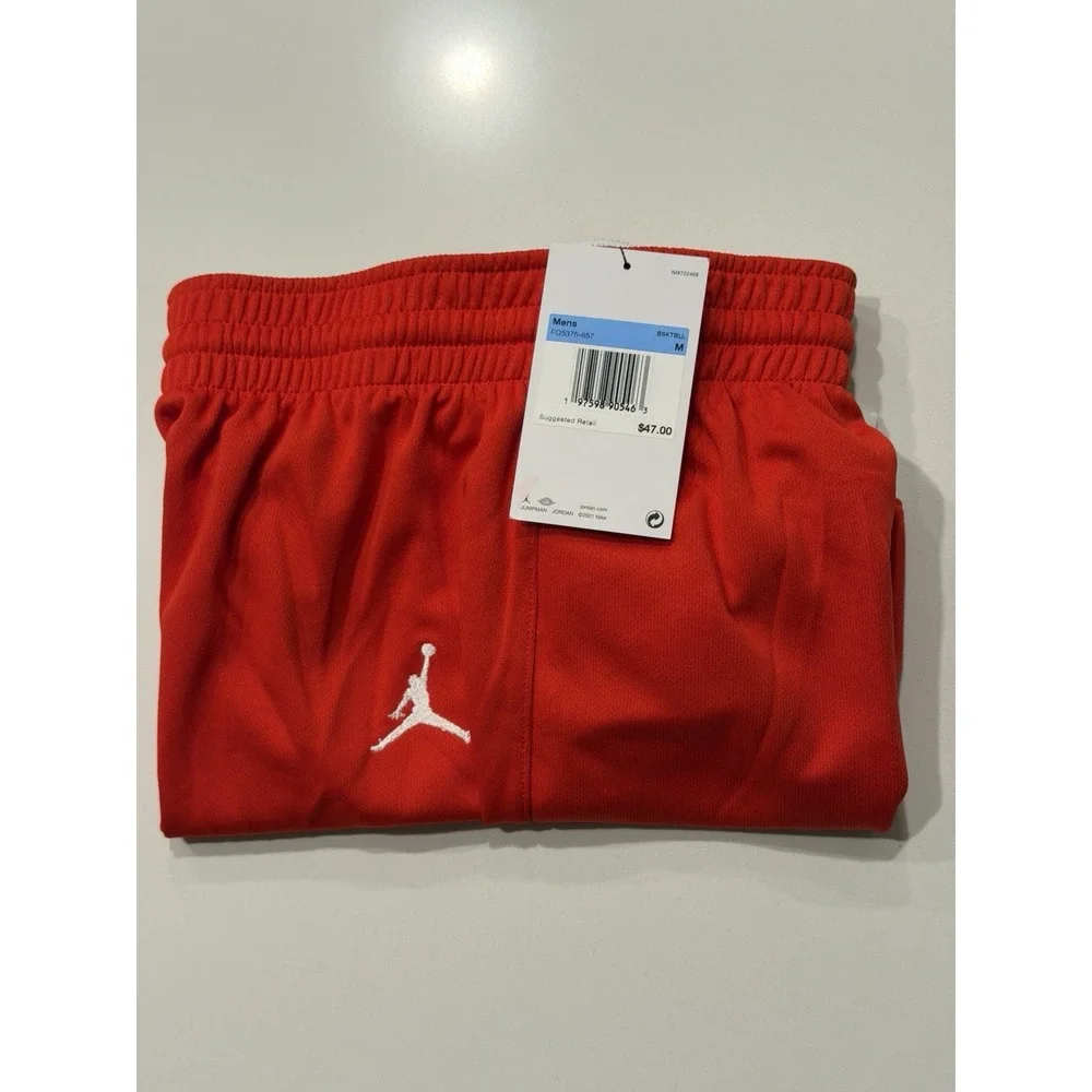 Jordan Stock Overtime Basketball Game Short Red White FQ5375-657 Mens M NWT
